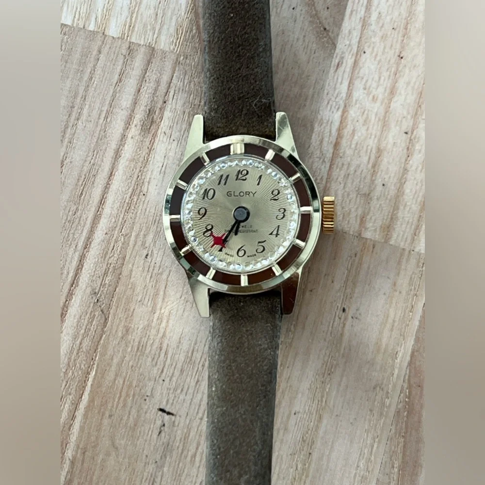 Glory Mystery Dial Rare Vintage Mechanical Ladies Watch Gold Dial Rotating Dial